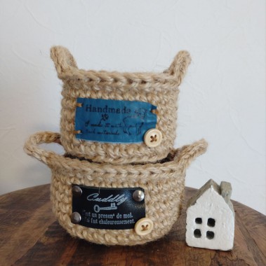 かぎ針編みでミニかご作り　1day